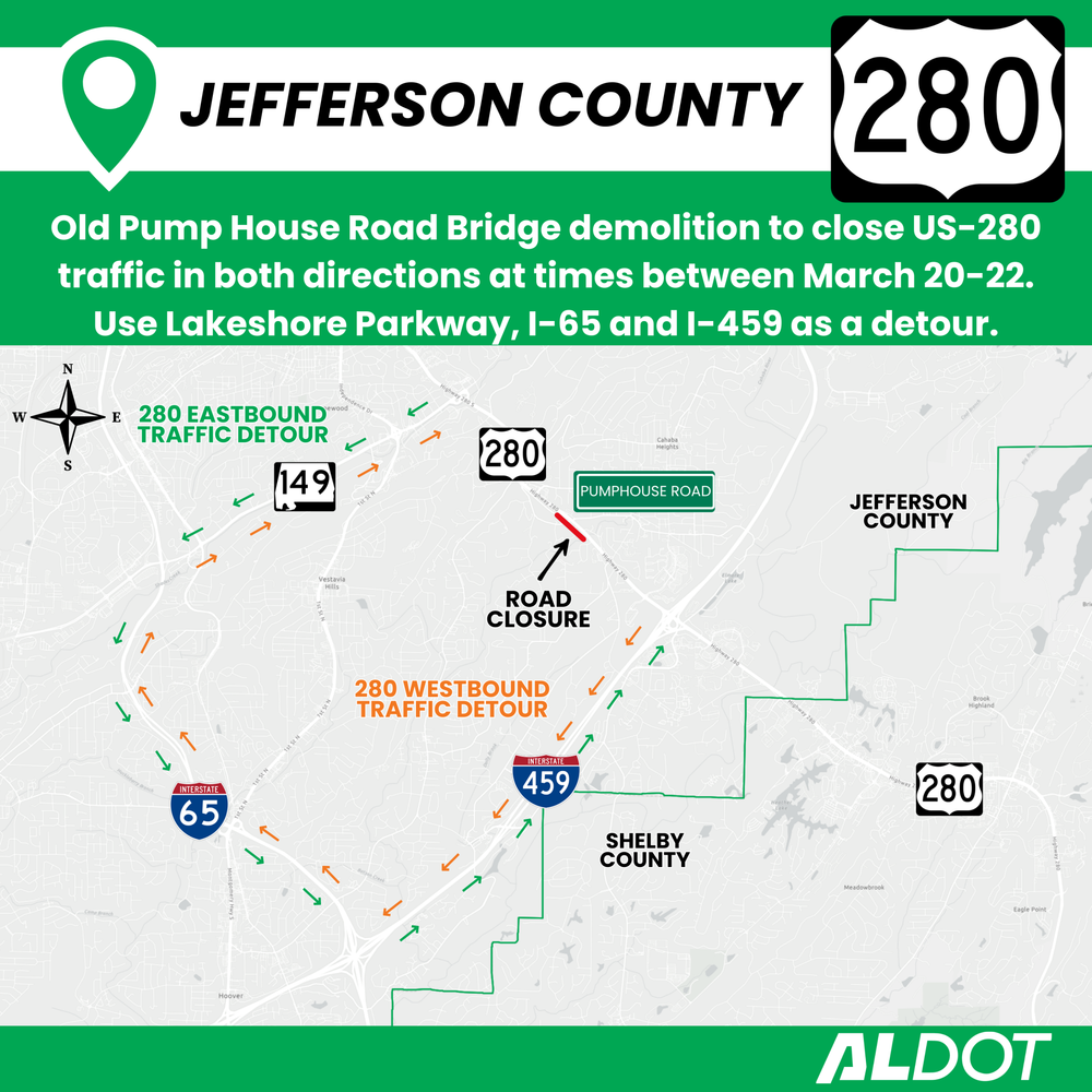 031026 PUMP HOUSE ROAD BRIDGE 280 CLOSURE 2048x2048 Alabama News