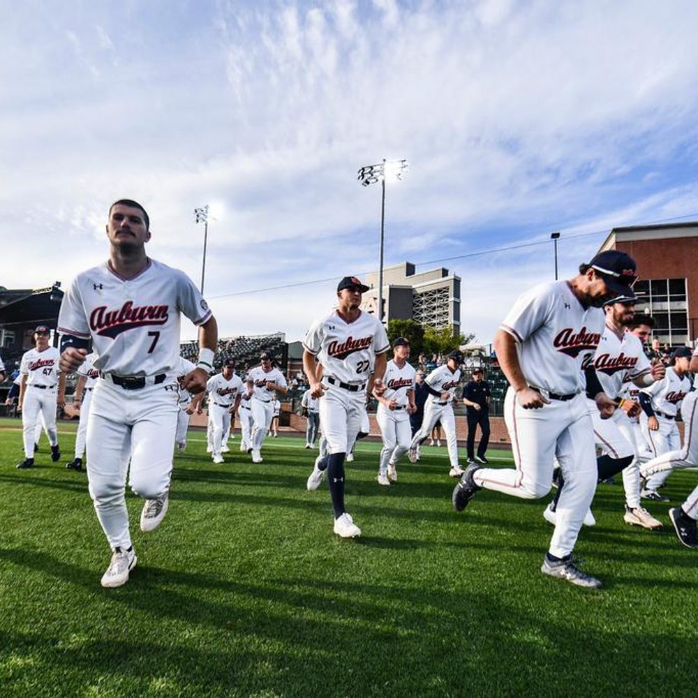 Mar 28, 2023; Auburn, AL, USA; The team during the game between Auburn and North Alabama at Plainsman Park. Mandatory Credit: Jacob Taylor/AU Athletics Alabama News