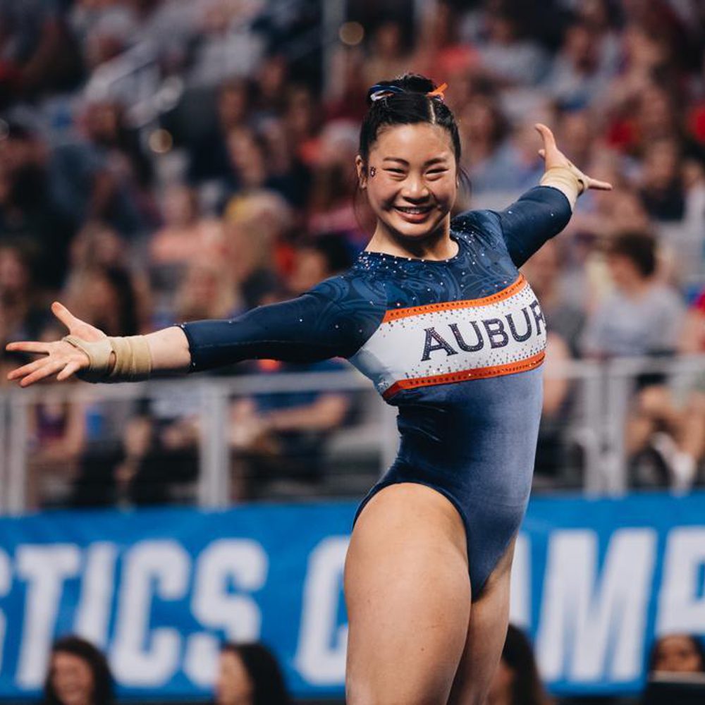 Apr 16, 2022; Fort Worth, TX, USA; Sophia Groth Floor during NCAA Women's Gymnastics Final Four at Dickies Arena. Photographer: Elaina Eichorn/AU Athletics Alabama News