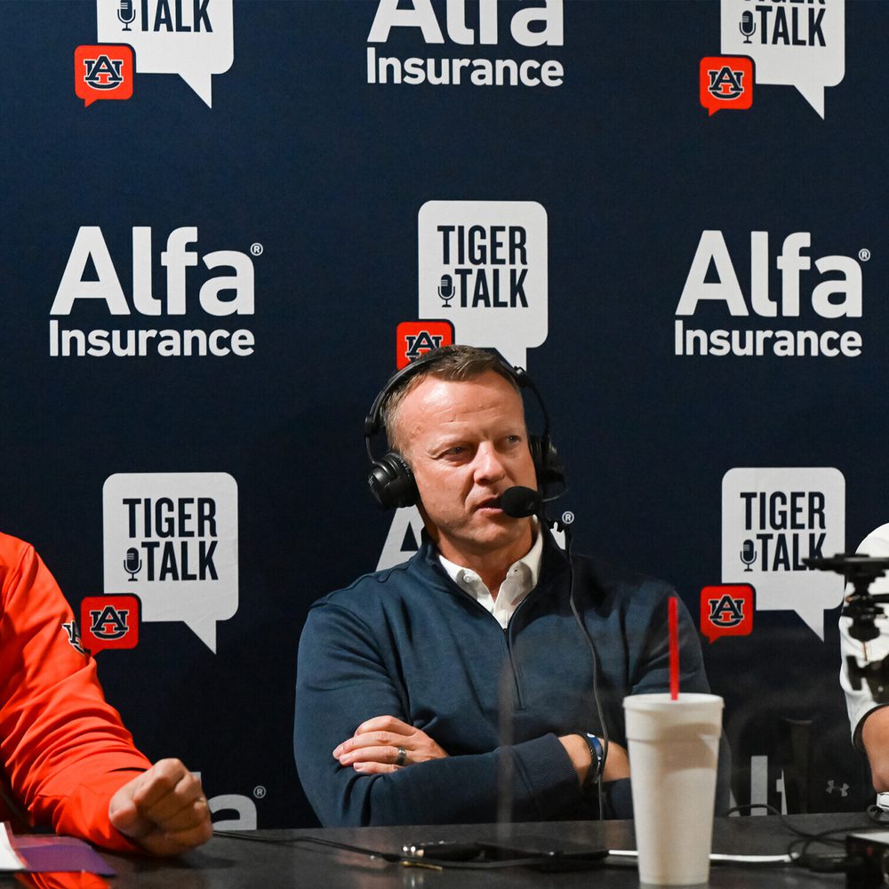 Auburn coach Bryan Harsin, Andy Burcham and Brad Law. Tiger Talk at Baumhhower’s Victory Grill on Thursday, Oct. 27, 2022 in Auburn, AL. Todd Van Emst/AU Athletics Alabama News