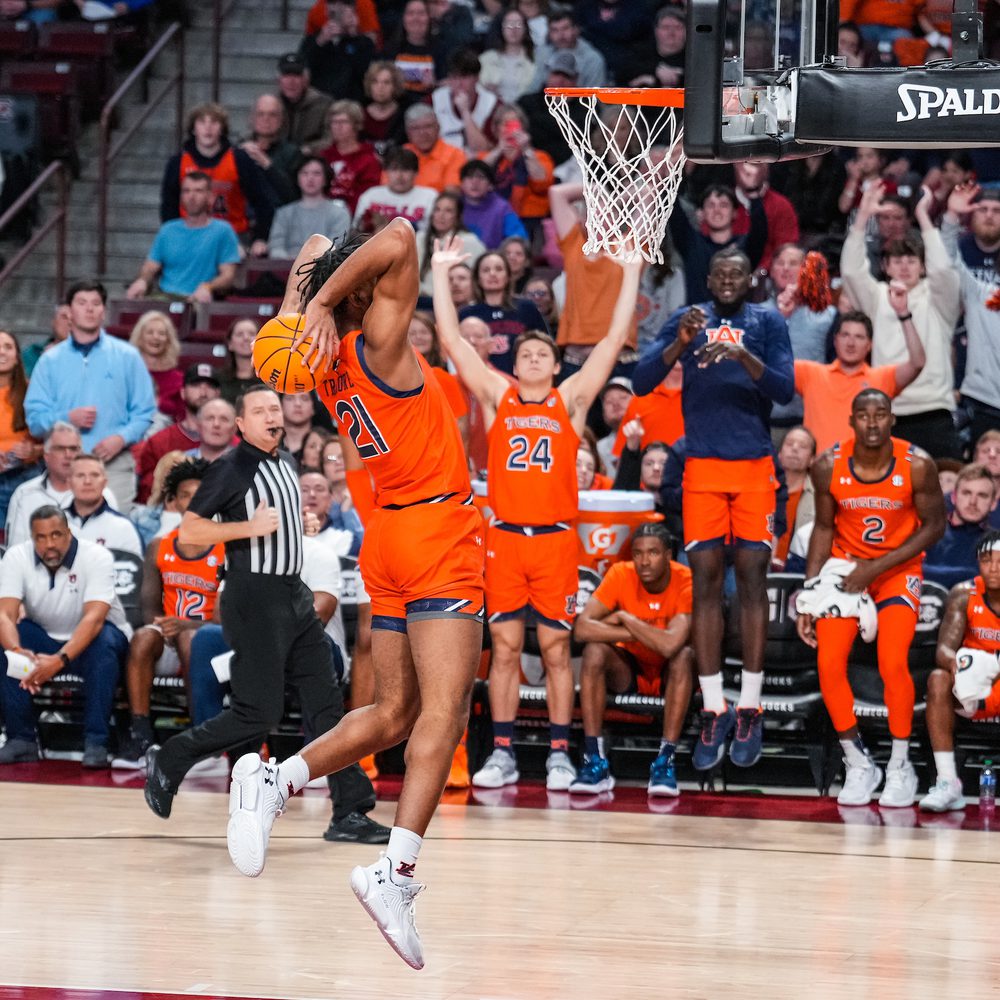 Yohan Traore (21) during the game between the South Carolina Gamecocks and the #16 Auburn Tigers at Colonial Life Arena in Columbia, SC on Saturday, Jan 21, 2023. Steven Leonard/Auburn Tigers Alabama News