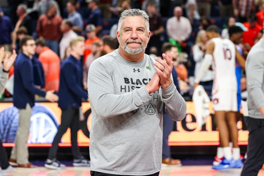 Bruce Pearl reacts after the game between Auburn and Ole Miss at Auburn Arena.