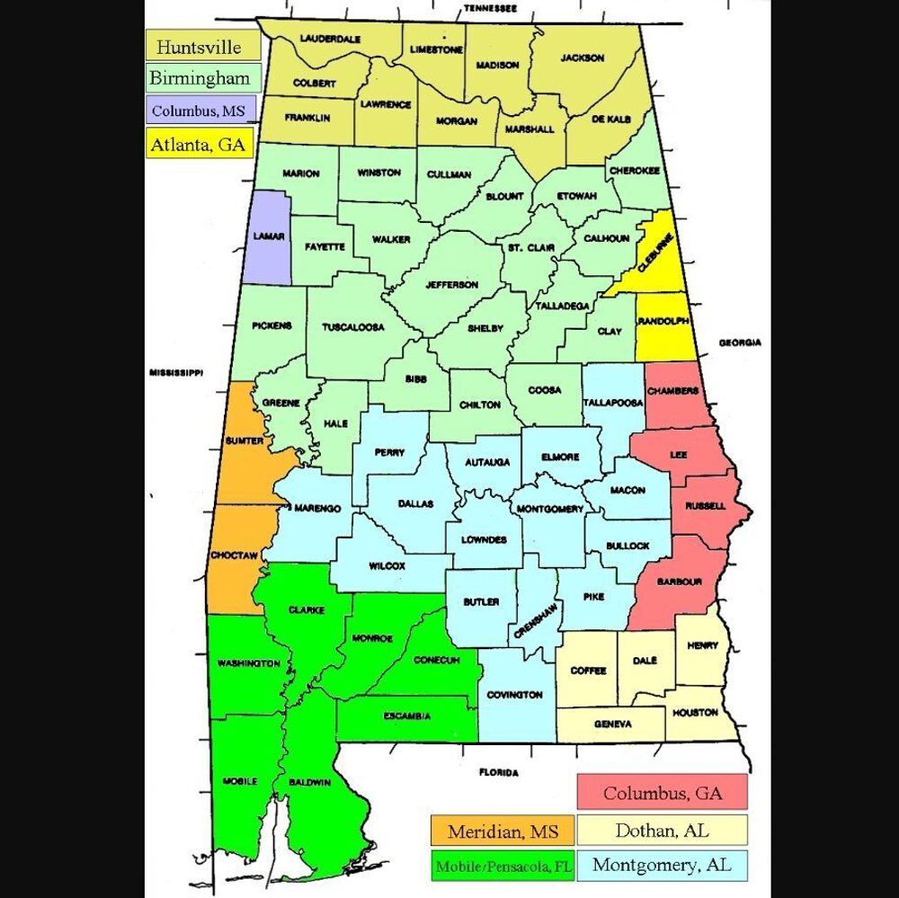 Alabama DMA map Alabama News