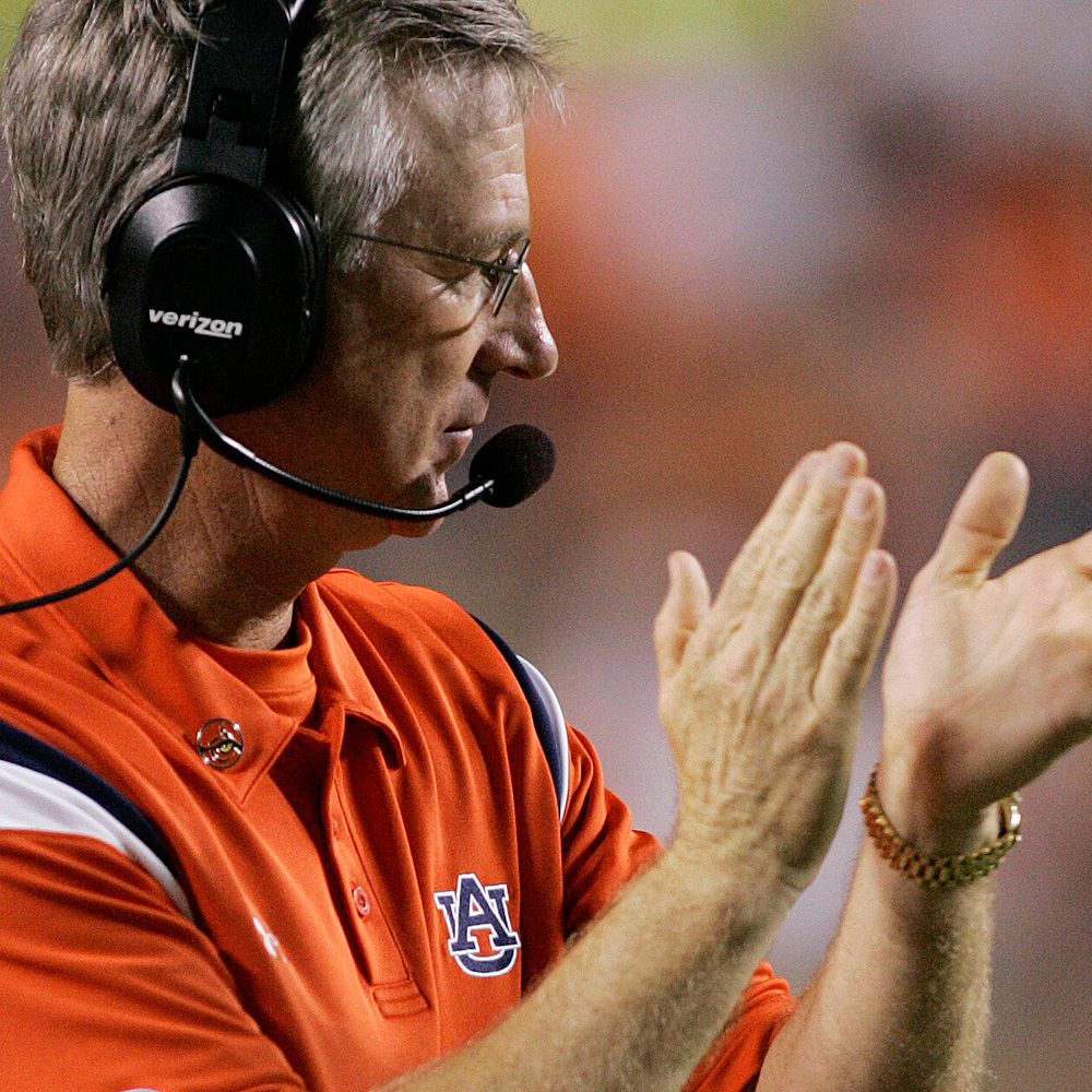 Auburn coach Tommy Tuberville watches the action in the second half of their football game against New Mexico State at Jordan-Hare Stadium in Auburn, Ala., Saturday, Sept. 22, 2007. Auburn won 55-20. (AP Photo/Dave Martin) Alabama News