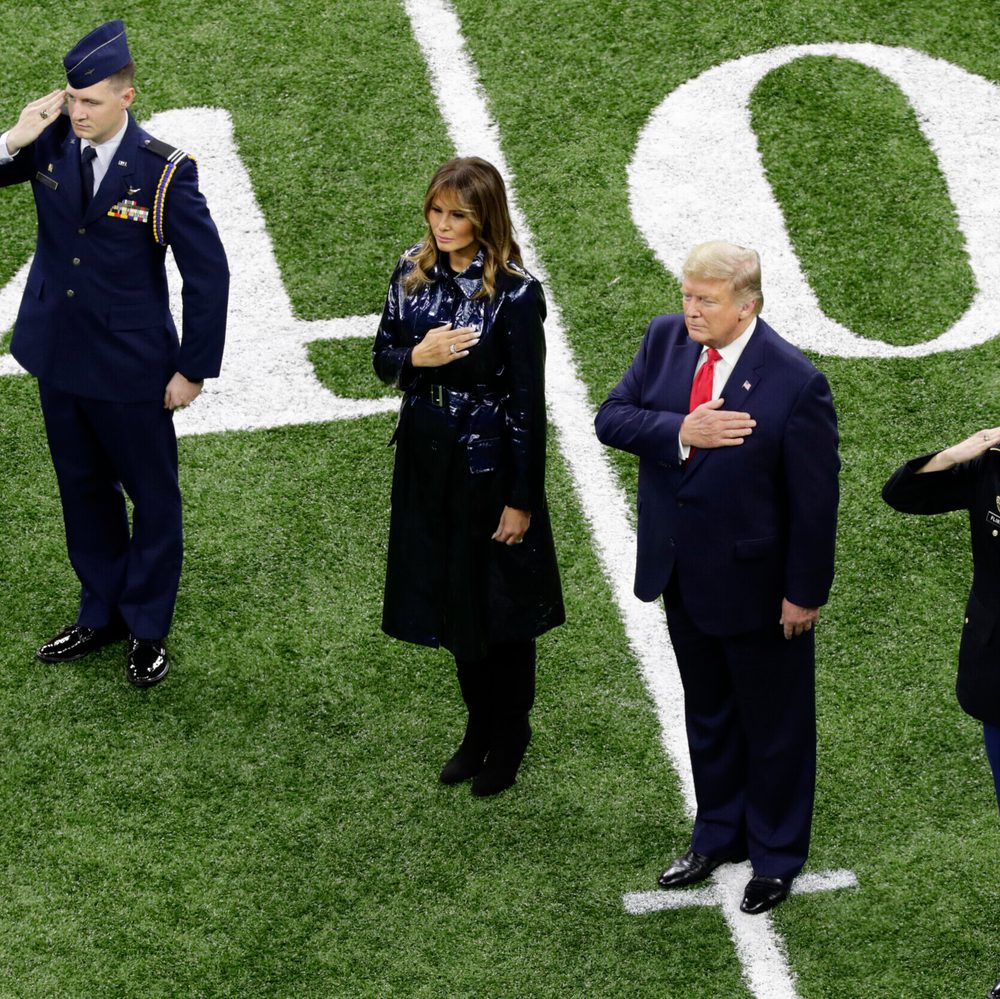 President Donald Trump, second from right, and first lady Melania Trump attend the NCAA College Football Playoff national championship game Monday, Jan. 13, 2020, in New Orleans. Alabama News