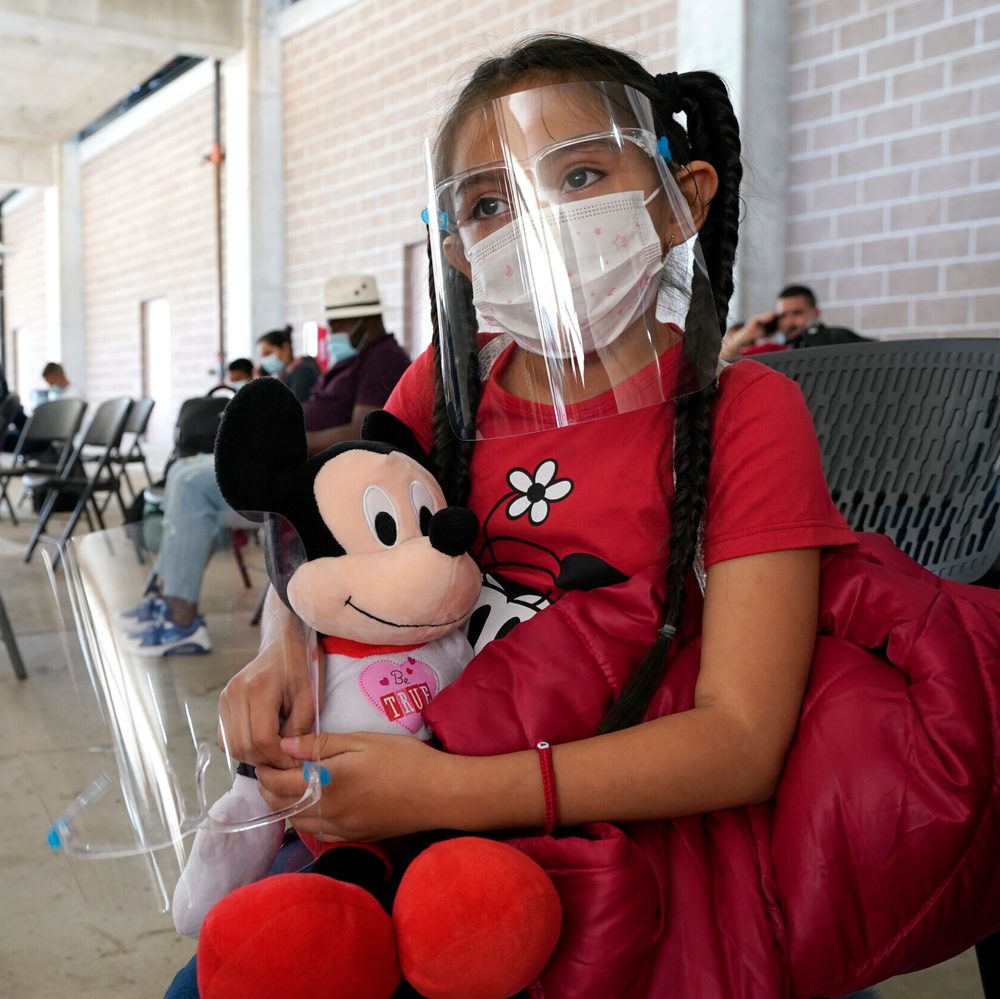 Genesis Cuellar, 8, a migrant from El Salvador, sits in a waiting area to be processed by Team Brownsville, a humanitarian group, helping migrants released from U.S. Customs and Border Protection custody, Wednesday, March 17, 2021, in Brownsville, Texas. Alabama News