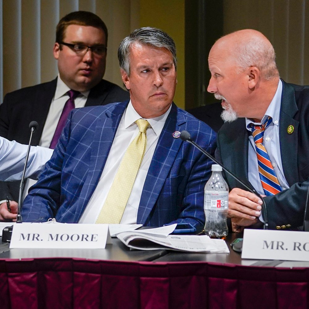 U.S. Rep Barry Moore, alongside U.S. Rep. Jim Jordan (R-Ohio) and Chip Roy (R-Texas). Alabama News