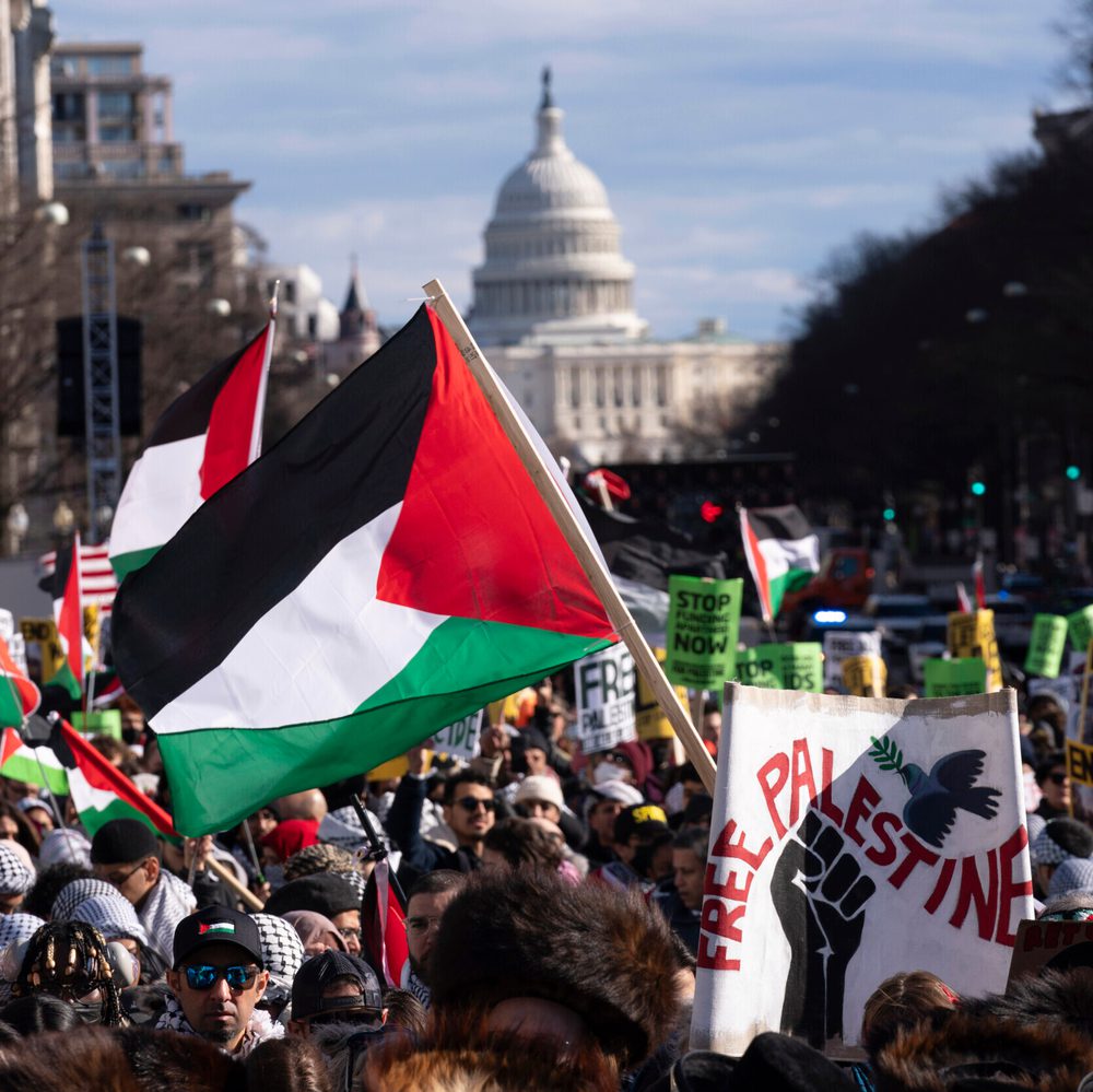 With the U.S Capitol in the background, demonstrators rally during the March on Washington for Gaza at Freedom Plaza in Washington, Saturday, Jan. 13, 2024. (AP Photo/Jose Luis Magana) Alabama News