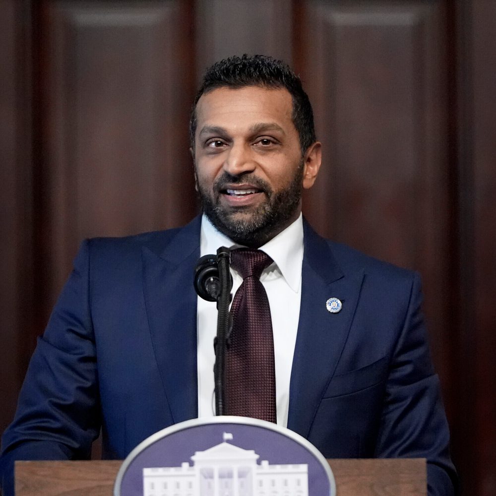 Kash Patel, President Donald Trump's new Director of the FBI, speaks during a swearing-in ceremony, Friday, Feb. 21, 2025, in the Indian Treaty Room at the Eisenhower Executive Office Building on the White House campus in Washington. (AP Photo/Mark Schief Alabama News