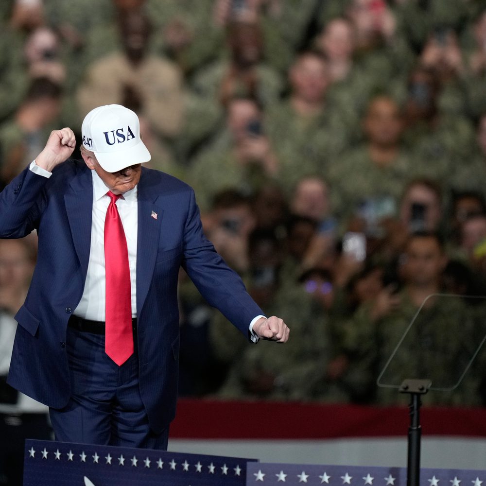 U.S. President Donald Trump reacts as he arrives to speak and meet with members of the military aboard the USS George Washington at the U.S. Navy's Yokosuka base in Yokosuka, south of Tokyo, Tuesday, Oct. 28, 2025. (AP Photo/Eugene Hoshiko) Alabama News