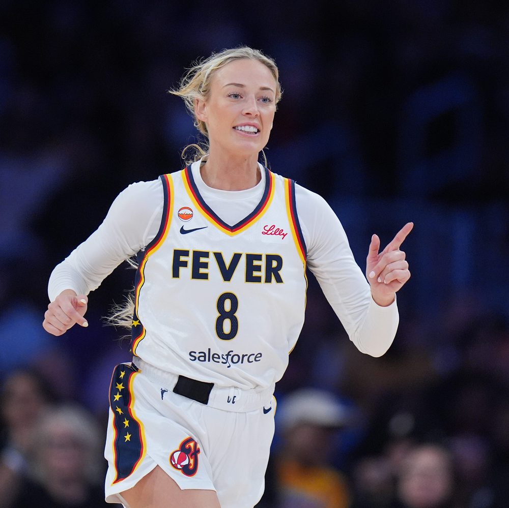 Indiana Fever guard Sophie Cunningham (8) jogs up the court during the second half of a WNBA basketball game against the Los Angeles Sparks Wednesday, May 13, 2026, in Los Angeles. (AP Photo/Jae C. Hong) Alabama News