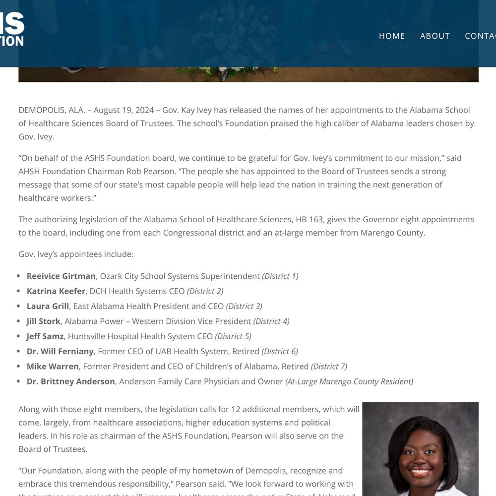 ASHS Foundation Alabama News