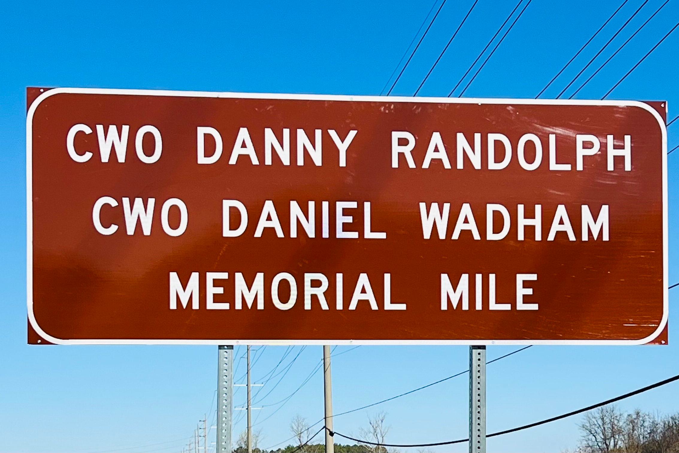 Andy Whitt CWO Memorial Sign HWY 53