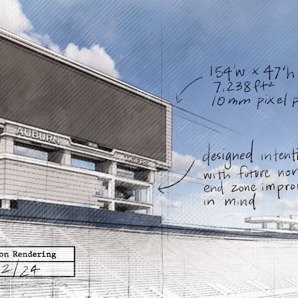 Jordan-Hare Stadium new video board rendition Alabama News
