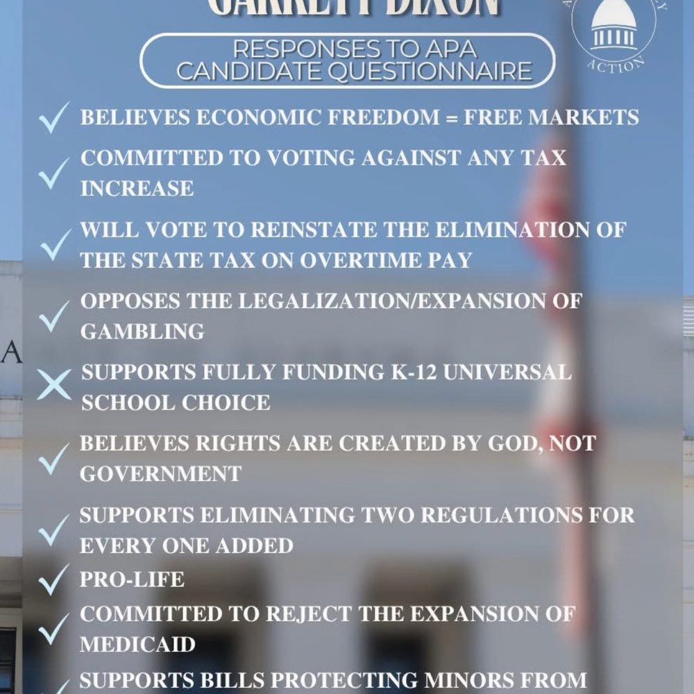 Garrett Dixon APA Questionnaire Alabama News