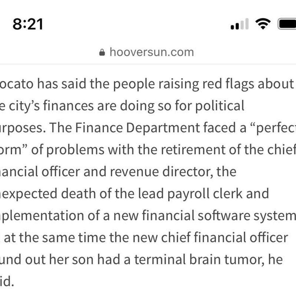 Hoover Sun CFO Alabama News