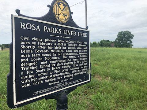 Marker at birthplace of Rosa Parks