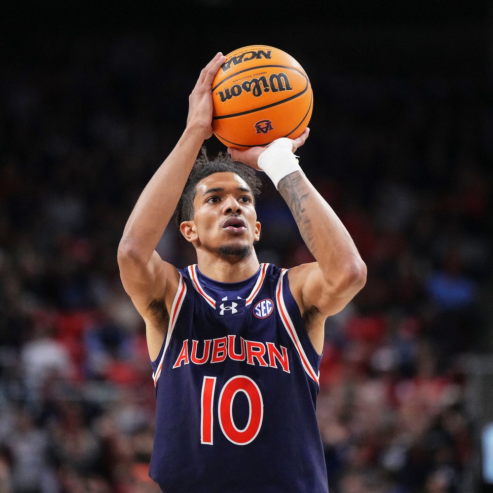 AUBURN, AL - NOVEMBER 29 - Auburn’s Chad Baker-Mazara (10) during the game between the Auburn Tigers and the Virginia Tech Hokies at Neville Arena in Auburn, AL on Wednesday, Nov. 29, 2023. Alabama News