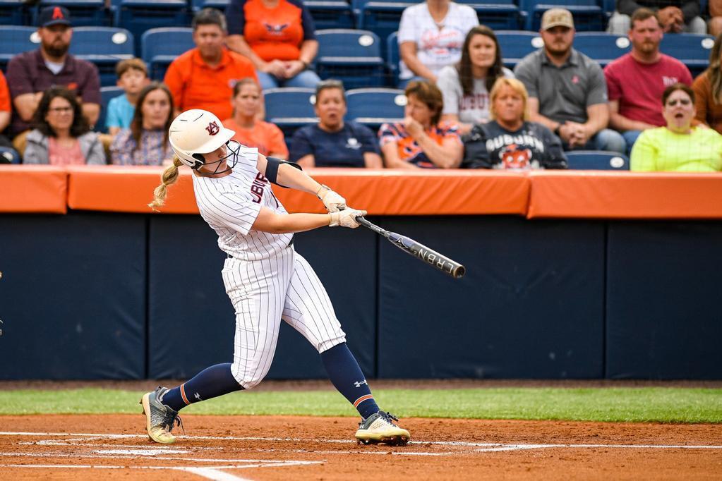 KK McCrary (16) during the Game between the Troy Trojans and the #24 Auburn Tigers at Jane B. Moore Field in Auburn, Al on Wednesday, Apr 12, 2023. Grayson Belanger/Auburn Tigers