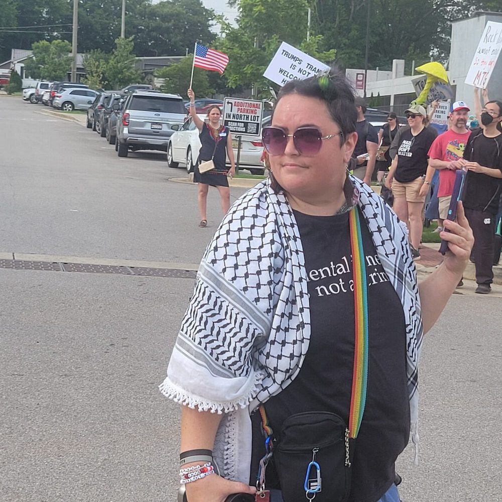Kaffiyeh Waring Protestor, 6/28/2025 Alabama News
