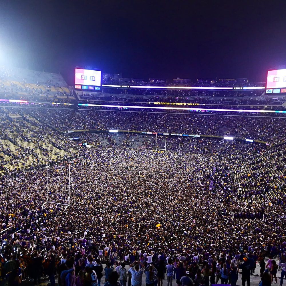 LSU Fans Storm Field Twitter LSUfootball Alabama News