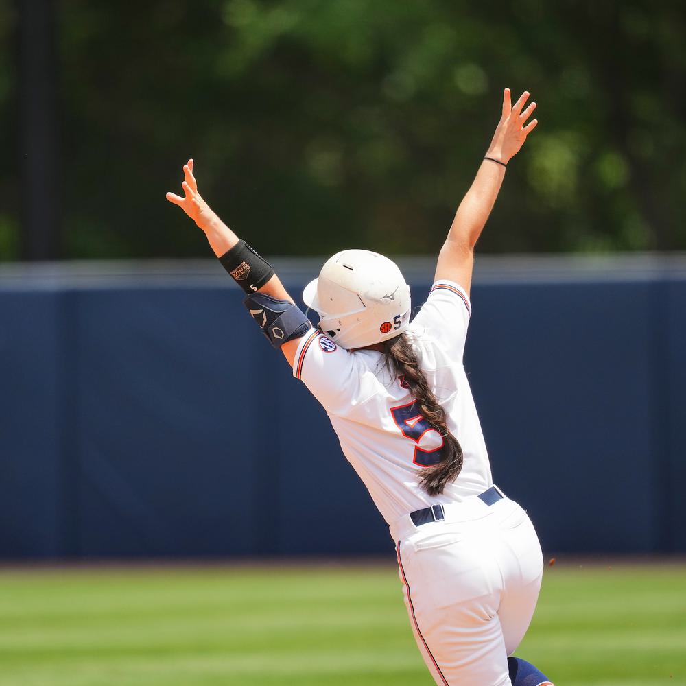 Lindsey Garcia (5) during the game between the Mississippi State Bulldogs and the #15 Auburn Tigers at Jane B. Moore Field in Auburn, AL on Sunday, May 7, 2023. Zach Bland/Auburn Tigers Alabama News