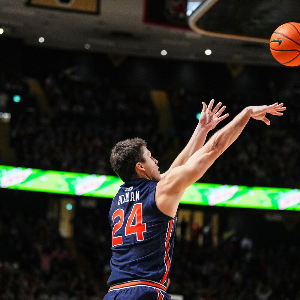 Lior Berman (24) during the game between the Vanderbilt Commodores and the Auburn Tigers at Memorial Gymnasium in Auburn, AL on Saturday, Feb 18, 2023. Alabama News