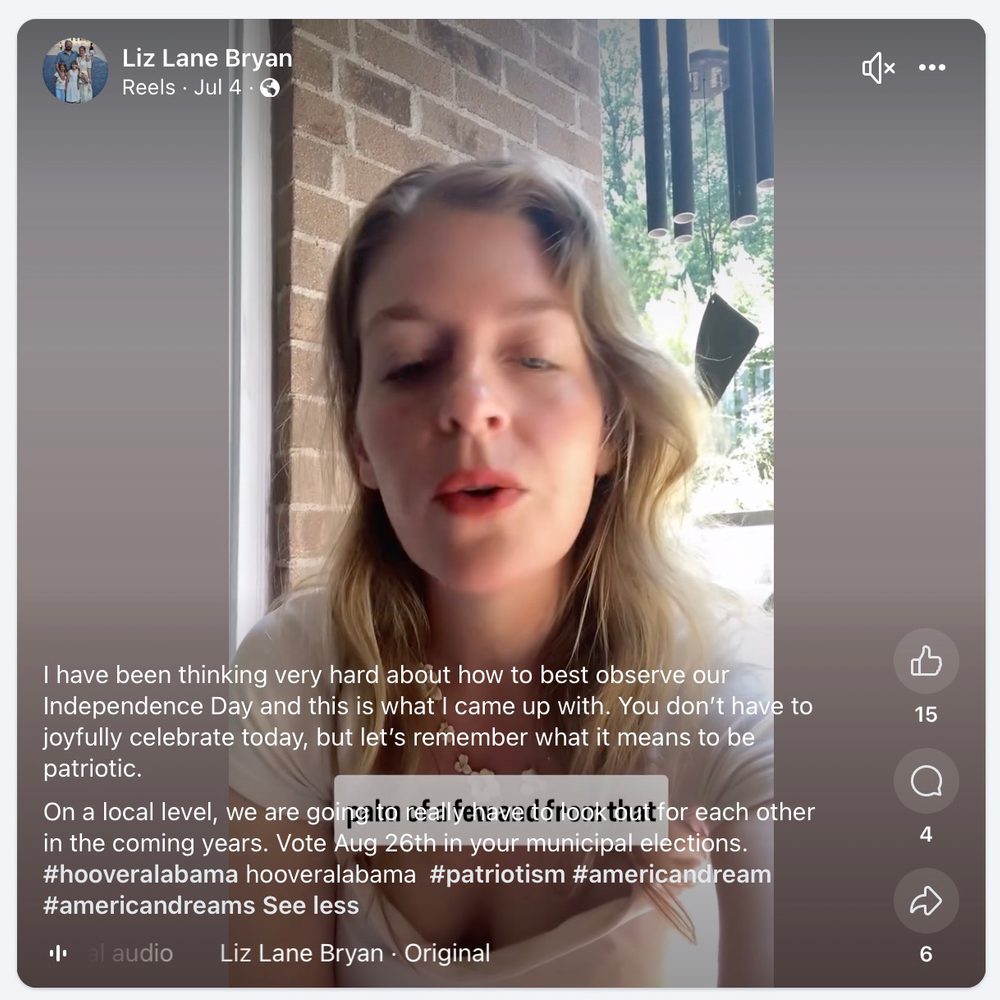 Liz Lane Independence Day Alabama News