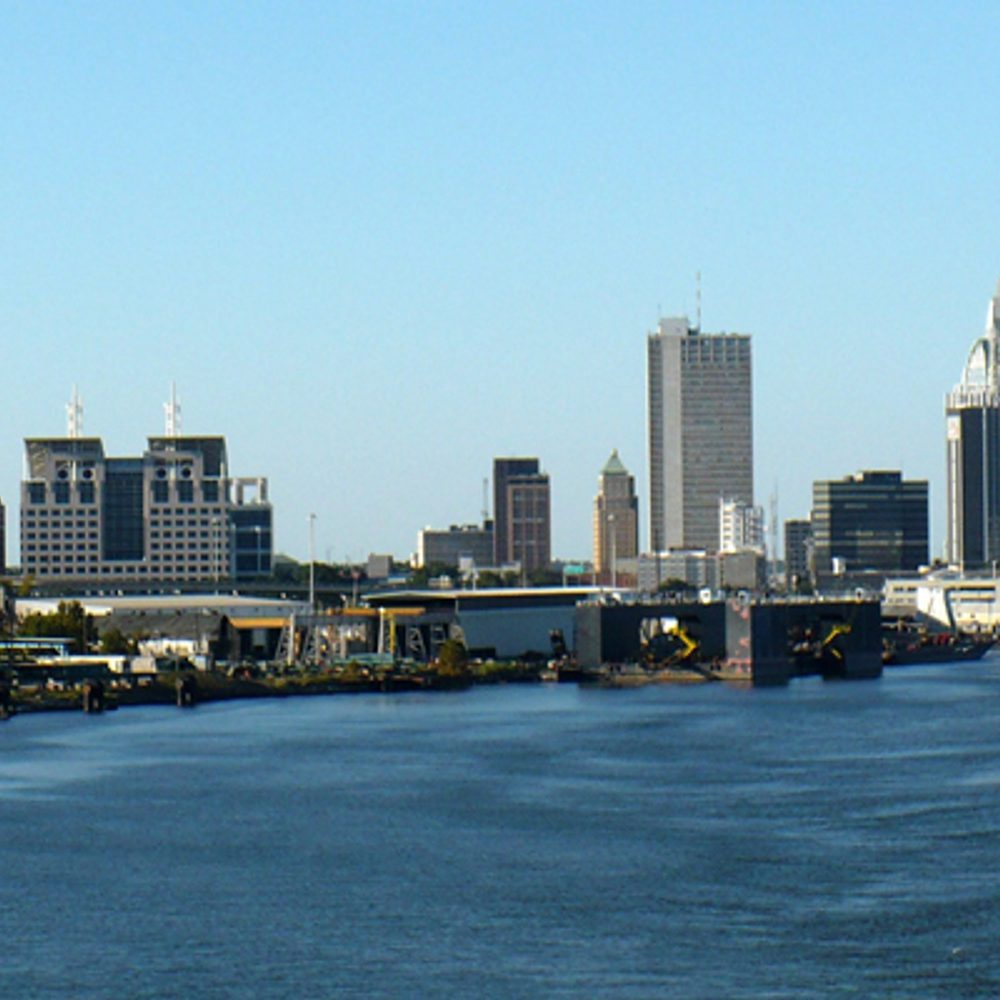 Mobile skyline from the Gulf goodfreephotos com Alabama News