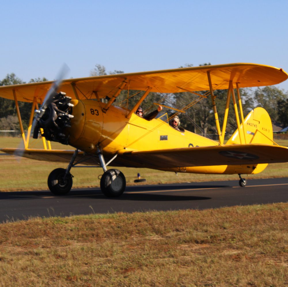 1941 N3N biplane lands in Foley. Photo: Erica Thomas. Alabama News