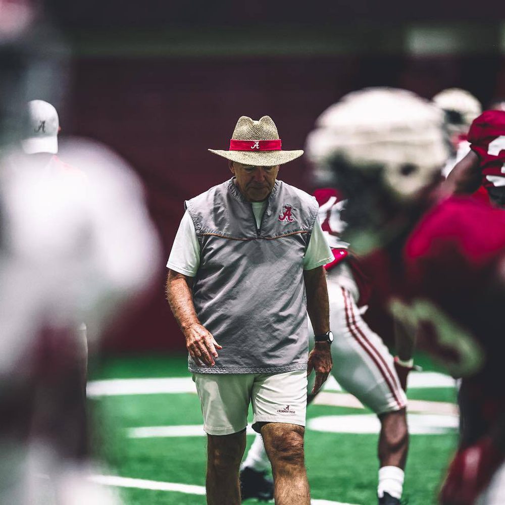 Saban on Practice Field Facebook Alabama FTBL Alabama News