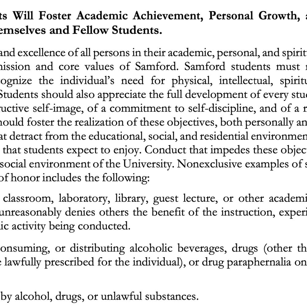 Samford Honor Code Alcohol Alabama News