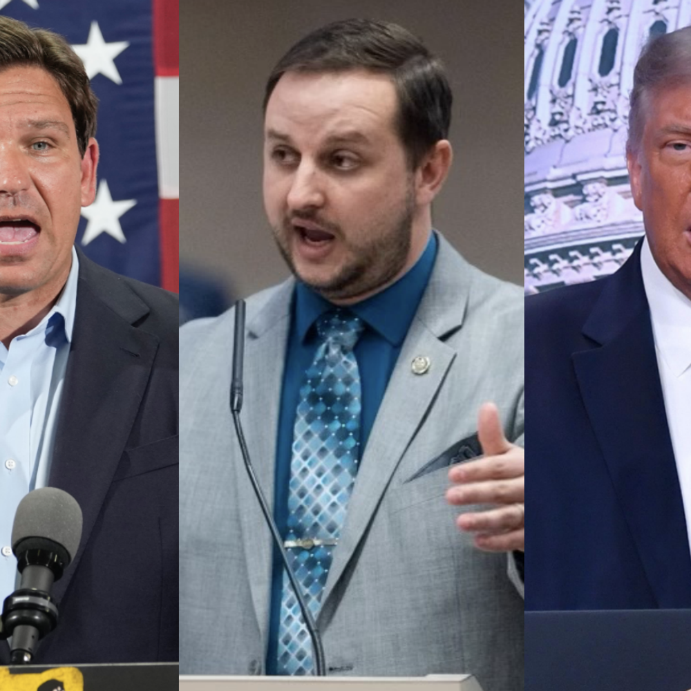 Collage of Ron DeSantis, Andrew Sorrell, Donald Trump Alabama News