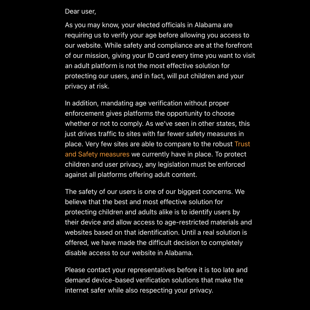 Pornhub Alabama News