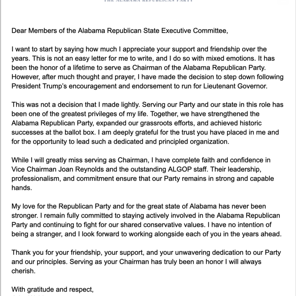 John Wahl Resignation Alabama News
