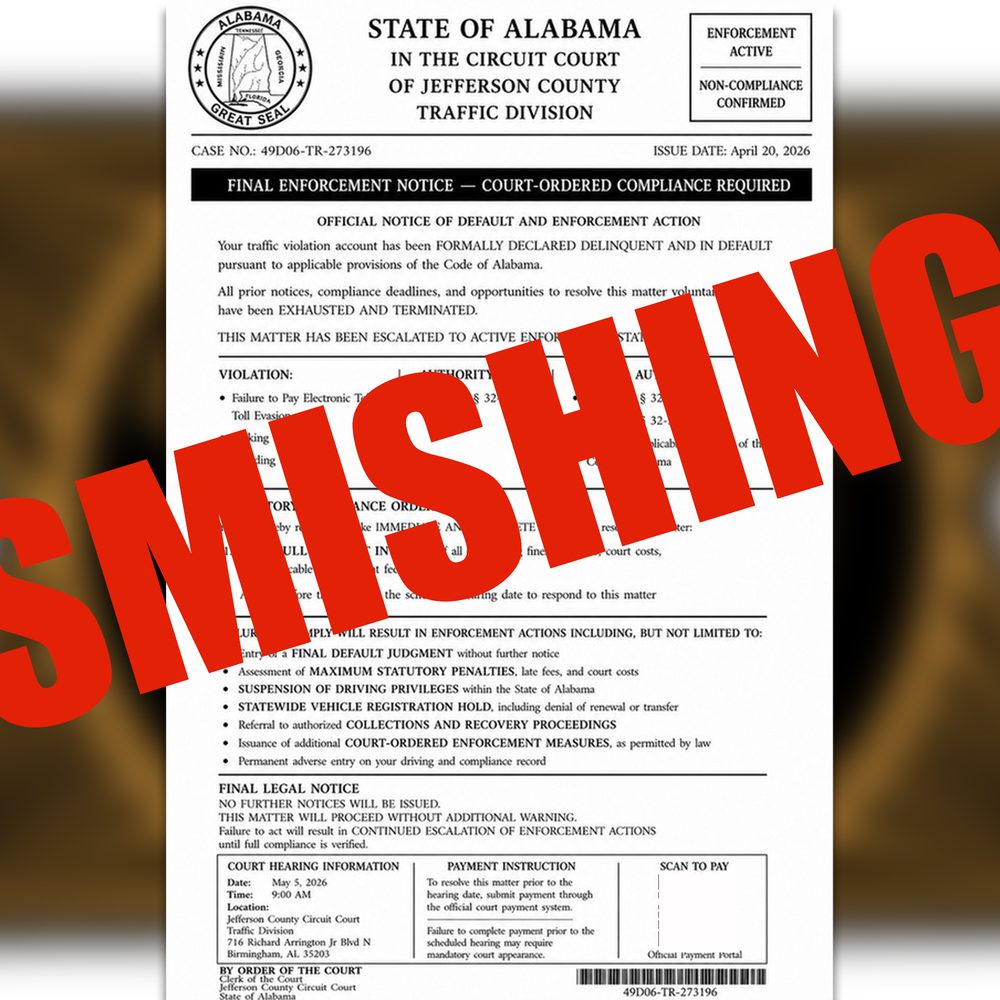 Smishing Alabama News