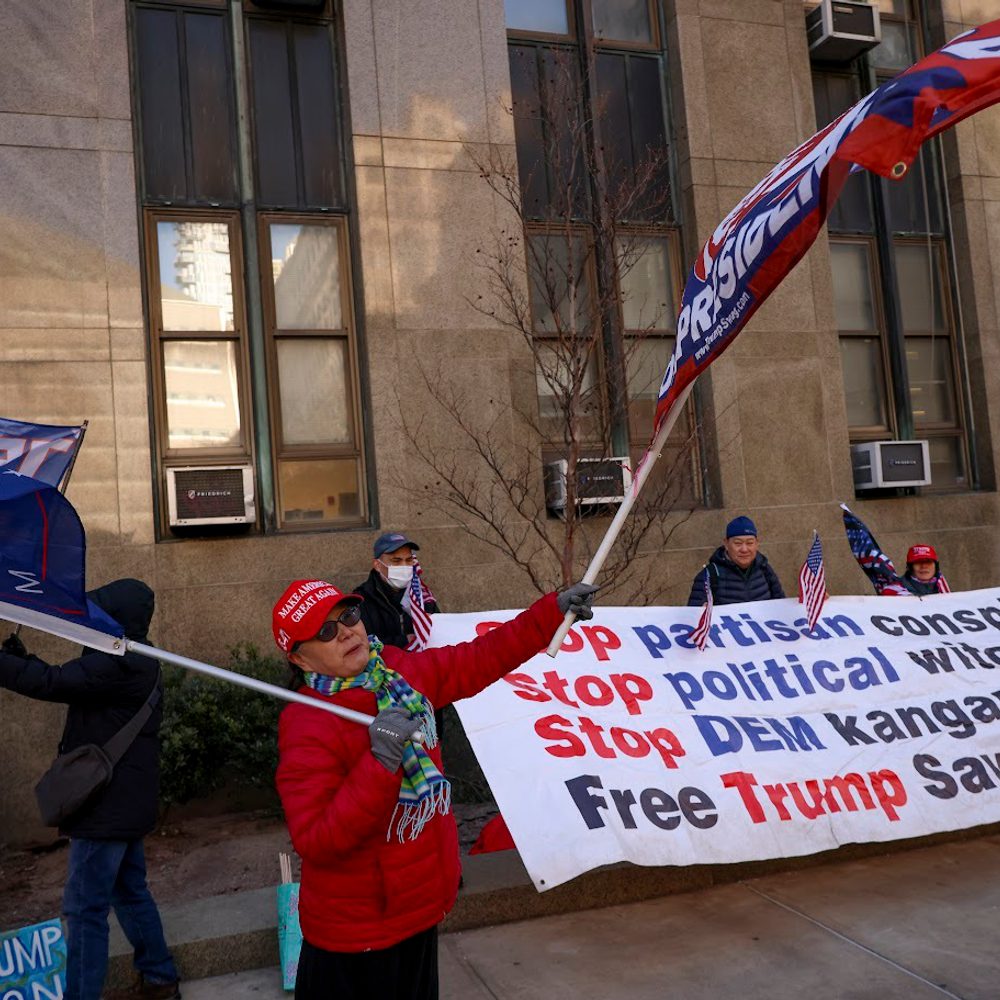 Demonstrators protest outside Manhattan criminal court before the start of the sentencing in President-elect Donald Trump's hush money case, Friday, Jan. 10, 2025, in New York. (AP Photo/Yuki Iwamura) Alabama News