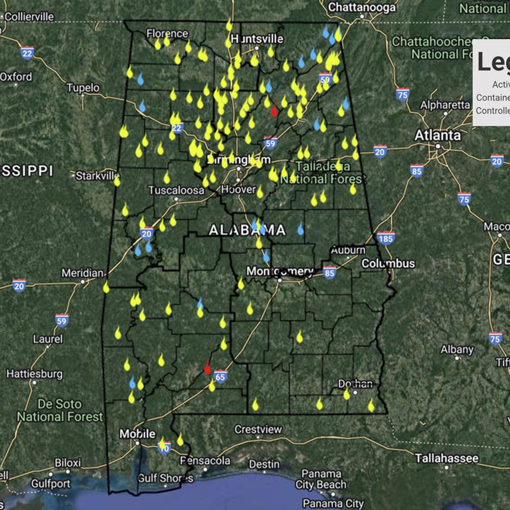 Wildfire Map Alabama News