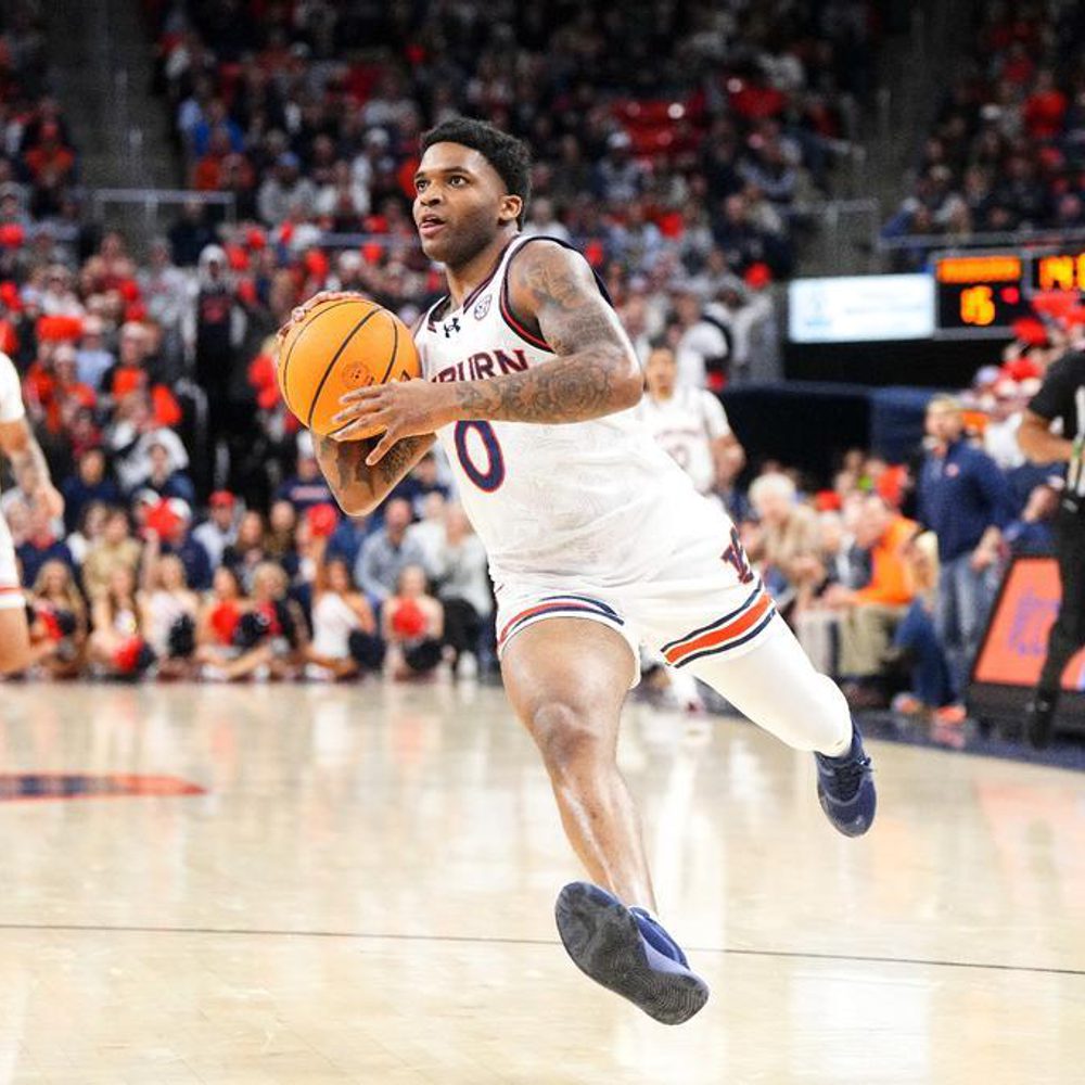 AUBURN, AL - JAN 20 - K.D. Johnson (0) during the game between the #13 Auburn Tigers and the #22 Ole Miss Rebels at Neville Arena in Auburn, AL on Saturday, Jan. 20, 2024. Alabama News