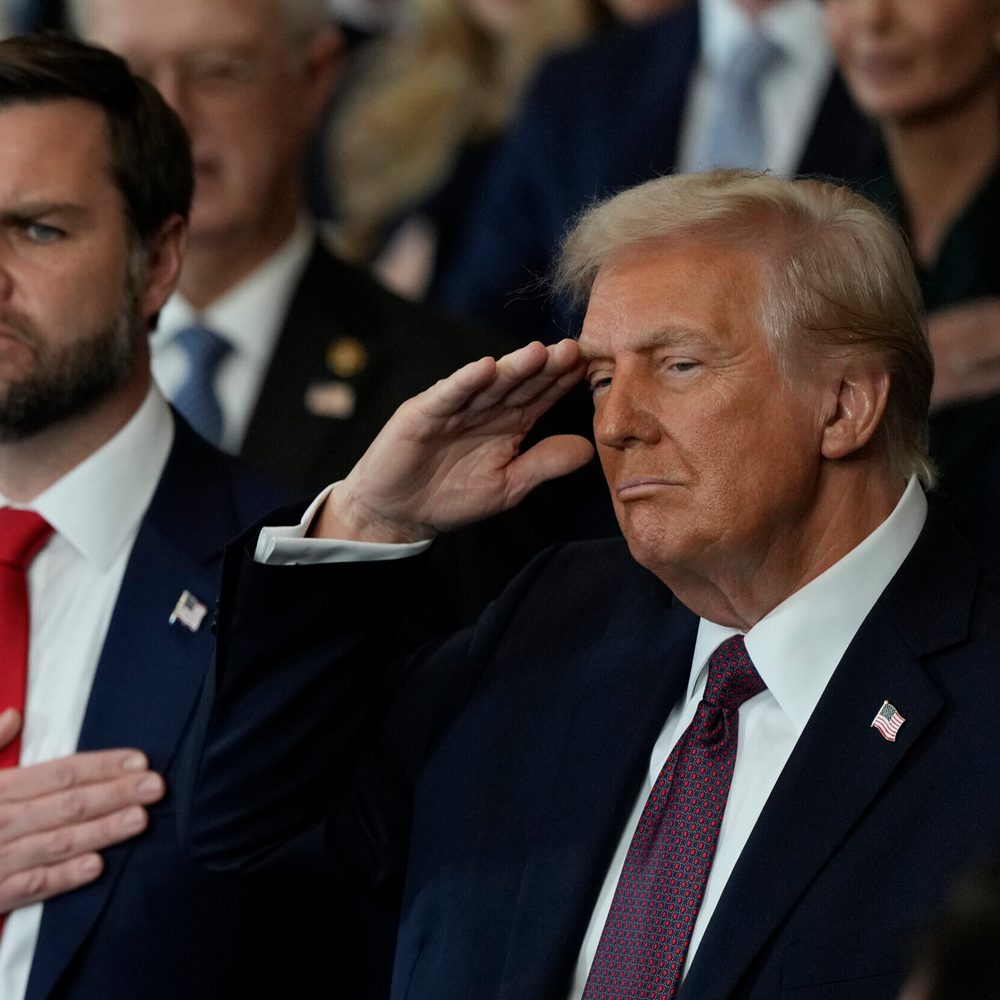 President Donald Trump and Vice President JD Vance listen to Christopher Macchio sing during the 60th Presidential Inauguration in the Rotunda of the U.S. Capitol in Washington, Monday, Jan. 20, 2025. Alabama News