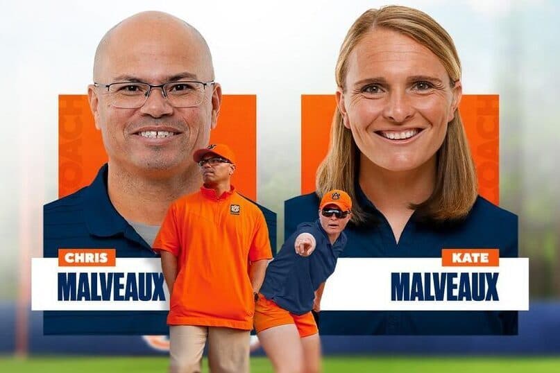 Auburn names Chris and Kate Malveaux as co-head softball coaches