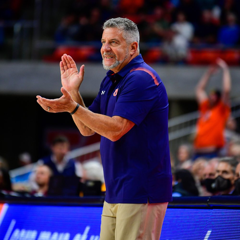 Nov 12, 2021; Auburn, AL, USA; Bruce Pearl during the game between Auburn and ULM at Auburn Arena. Mandatory Credit: Matthew Shannon/AU Athletics Alabama News