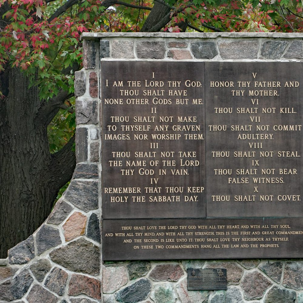 Mount Pleasant Cemetery with Ten Commandments on a memorial marker. Alabama News