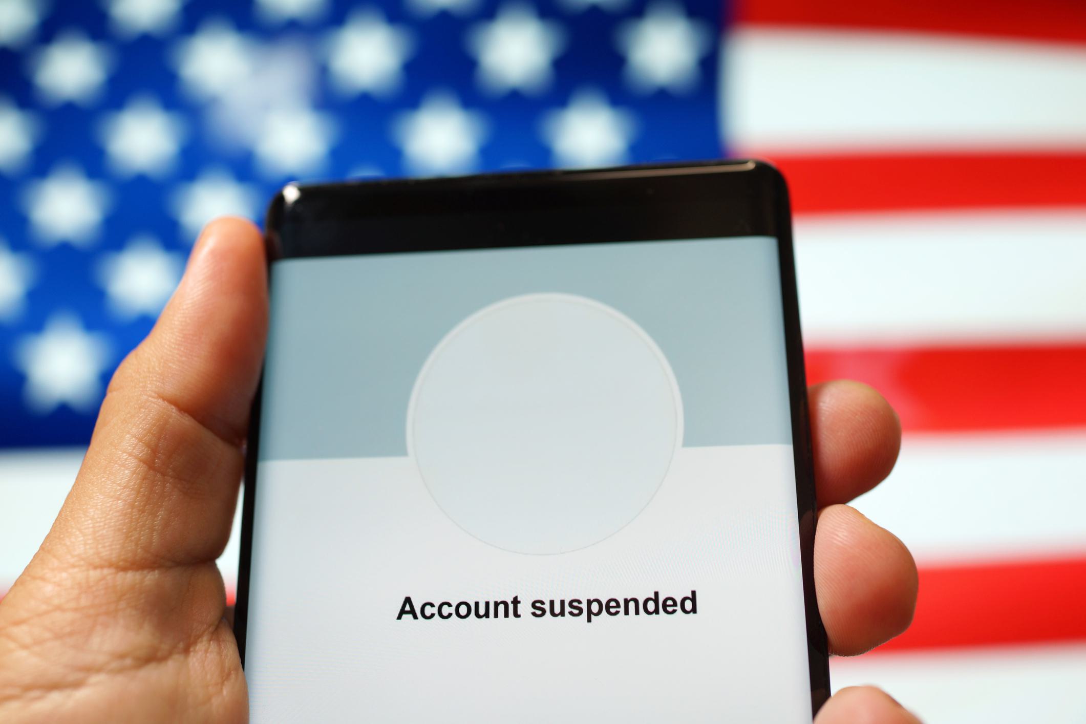 phone account suspended usa flag