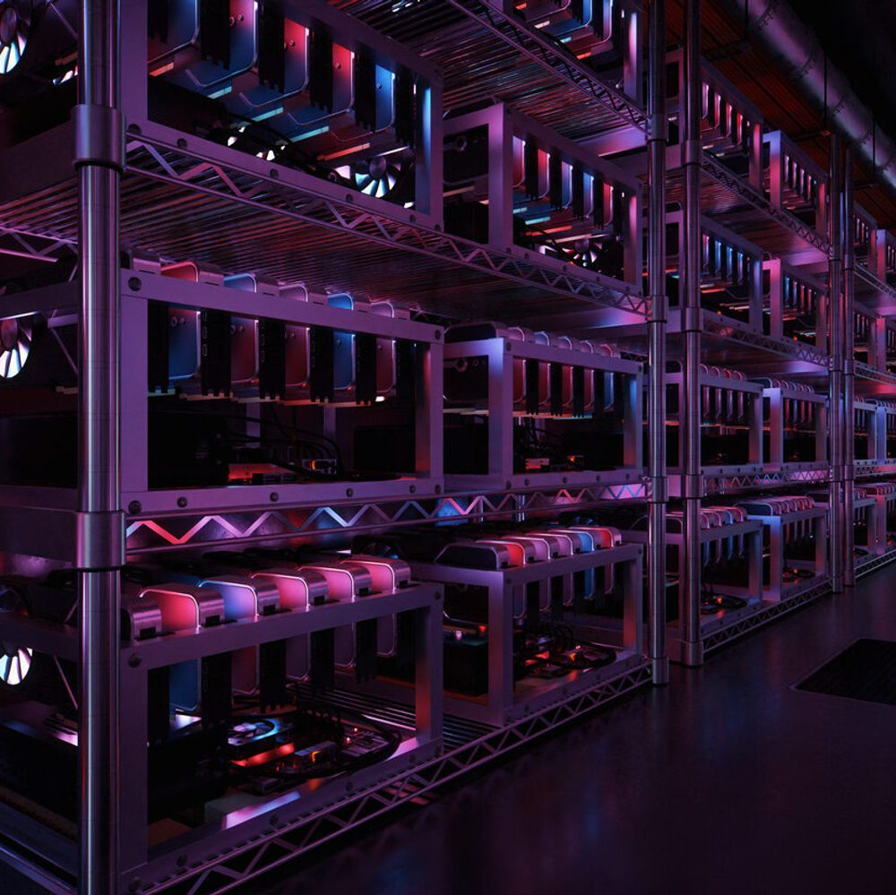 Cryptocurrency mining rigs in a data center stock photo Alabama News