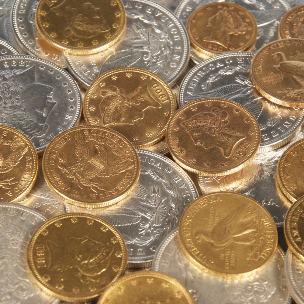 Gold and Silver Coins of the United States stock photo Alabama News
