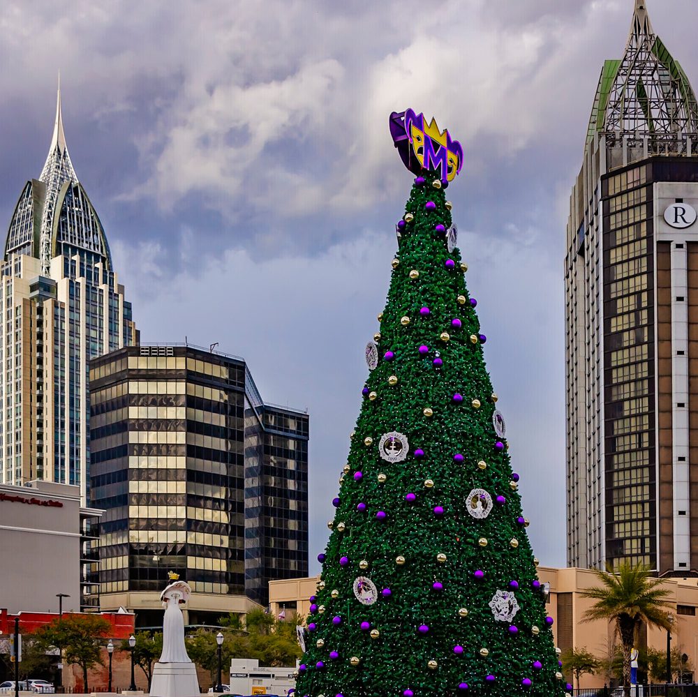 Mardi Gras tree in Mardi Gras Park in Mobile Alabama stock photo... Alabama News