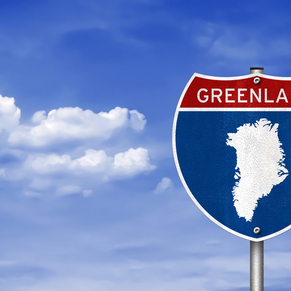 Map of Greenland on traffic sign stock photo Alabama News