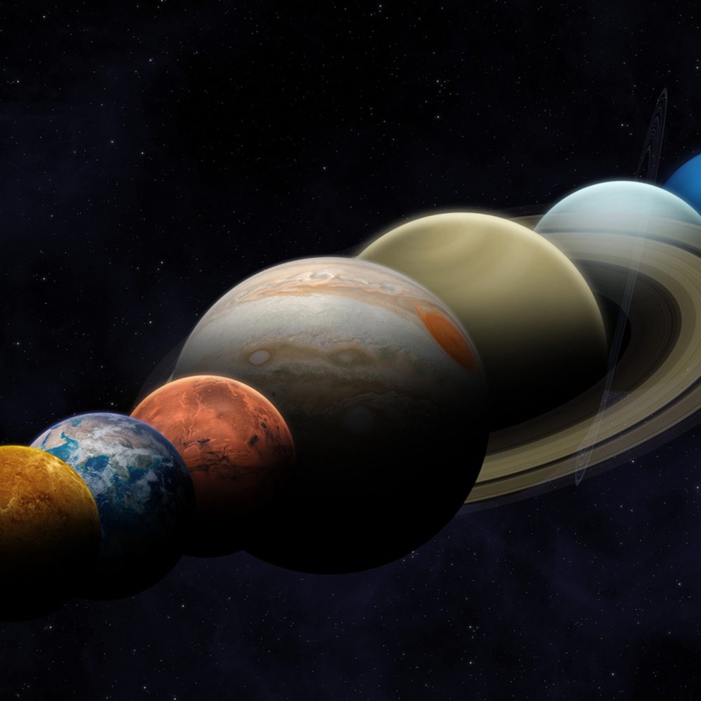 Planetary parade. Eight planets set to align. stock photo Alabama News