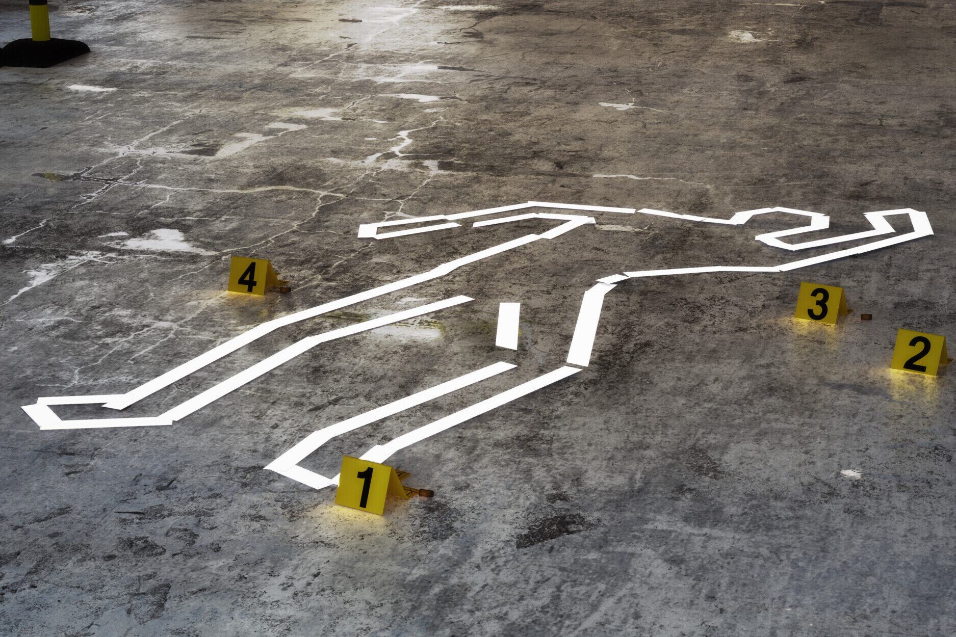 Murder chalk outline